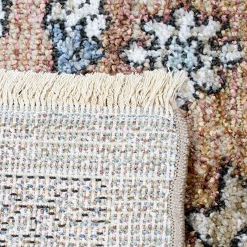 Teppich Kurzfransiger Orientalischer Teppich mit Blumen Verzierungen, modern, mehrfarbig, Teppich-Traum, rechteckig, Höhe: 10 mm