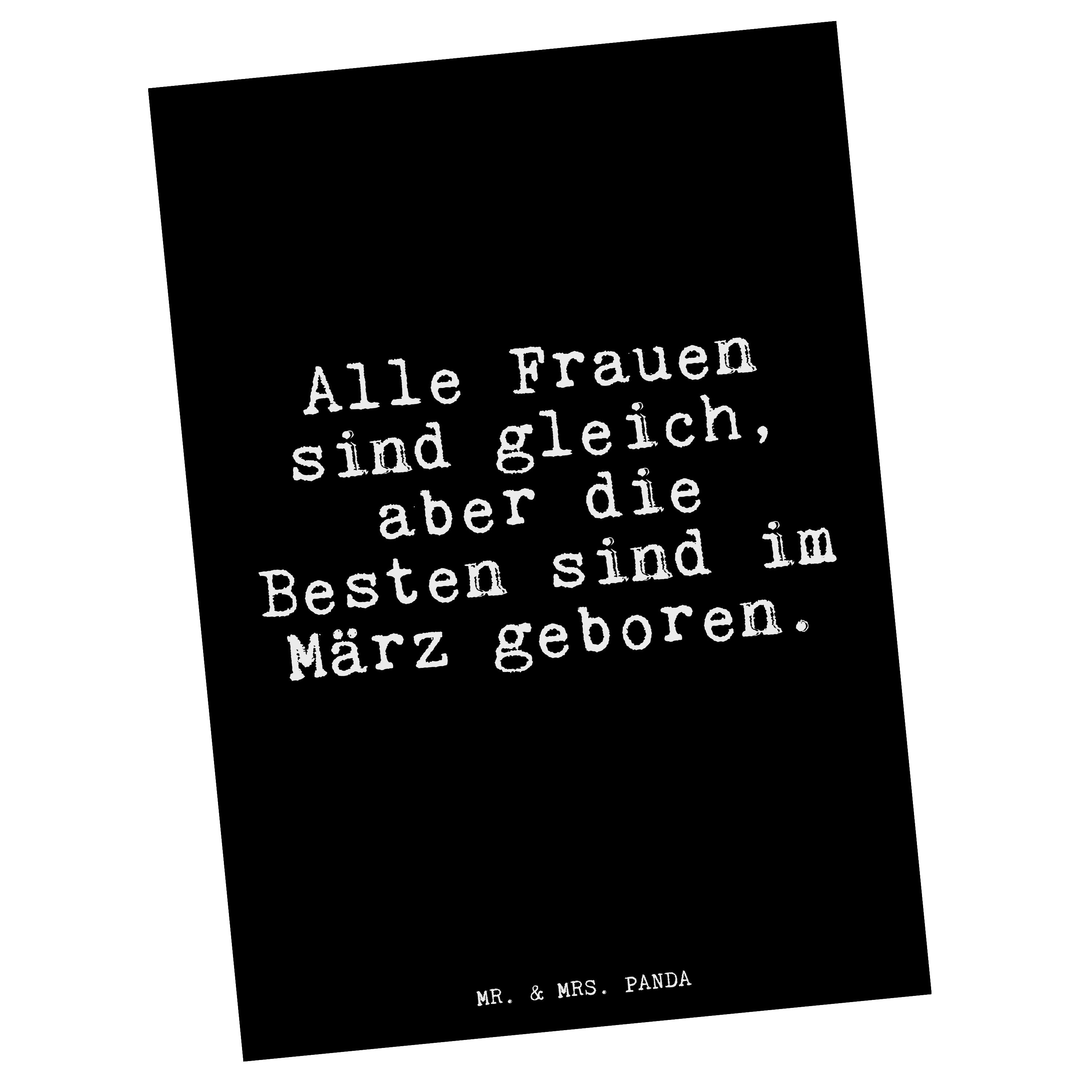 Mrs. Alle Einladung, - Panda Geschenk, Schwarz - Zitate Mr. gleich,... Postkarte sind & Frauen