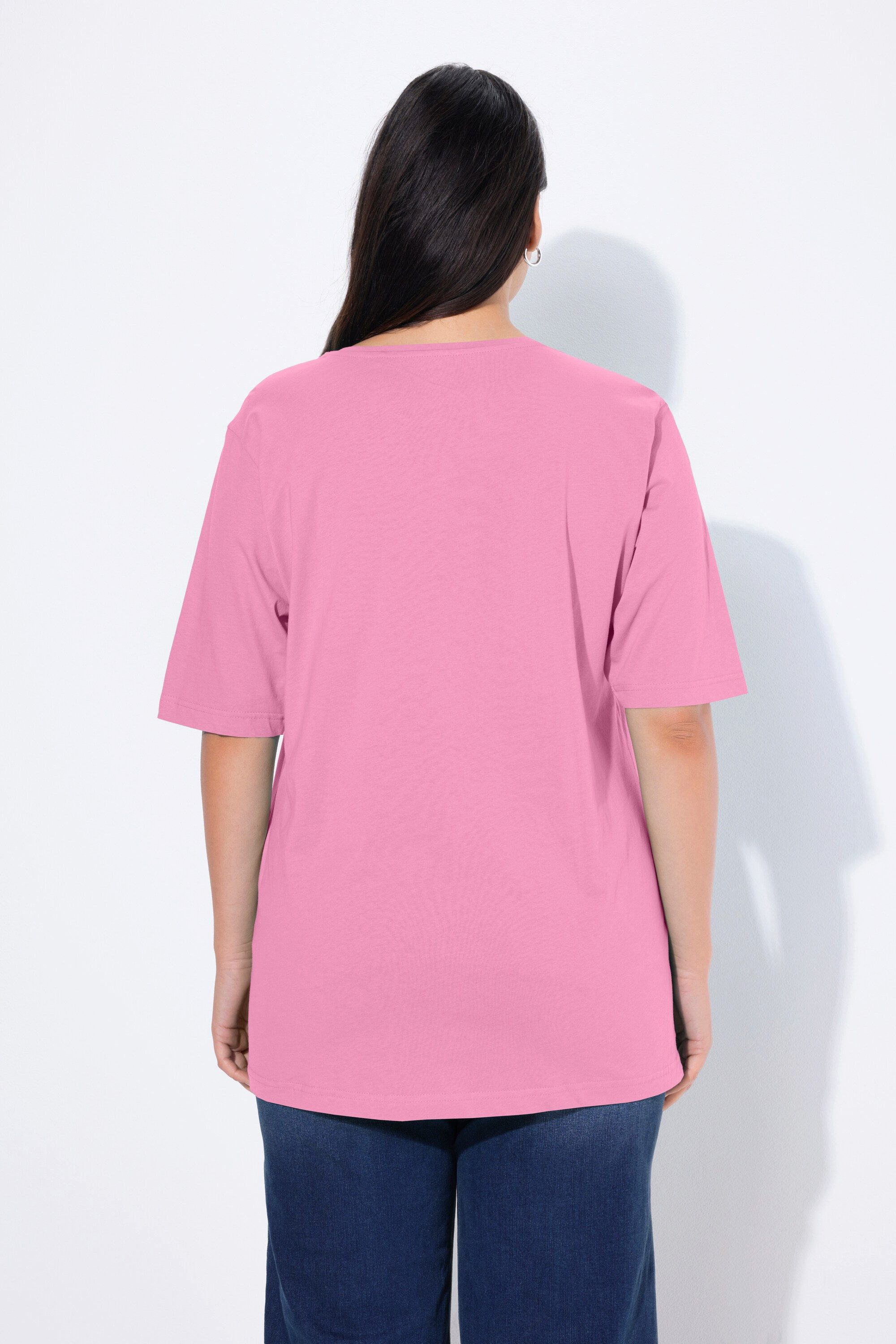 Ulla Popken T-Shirt T-Shirt Rundhalsausschnitt Relaxed Halbarm