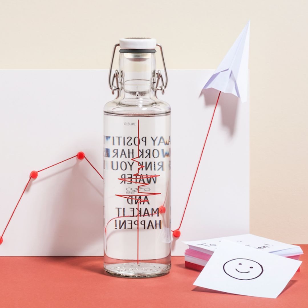 soulbottles Trinkflasche 0,6 Liter make it happen Glasflasche