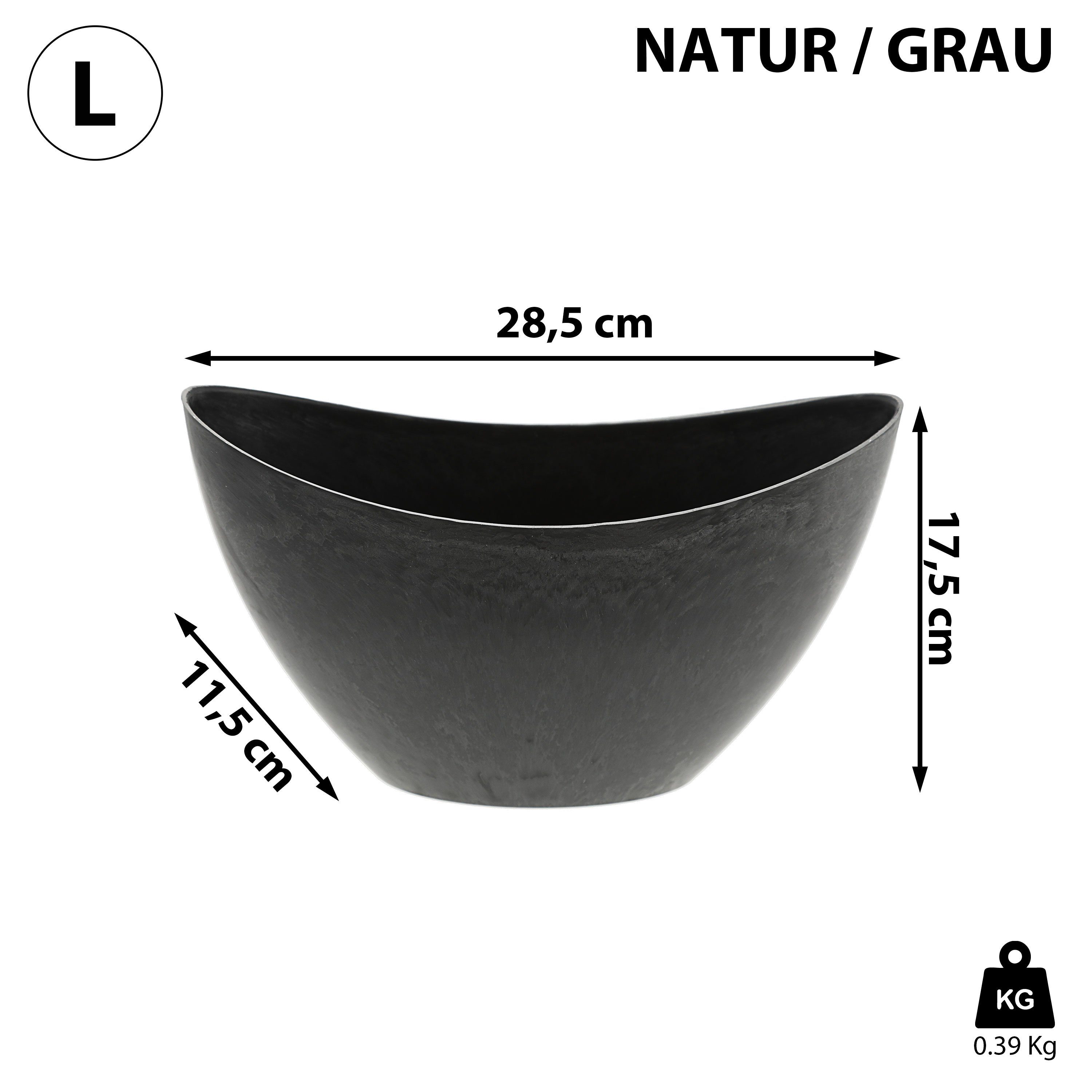 CEPEWA Dekoschale Dekoschale oval grau Schieferoptik günstig online kaufen