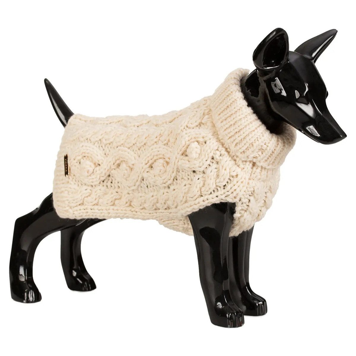 PAIKKA Hundepullover Hunde Strickpullover "Handmade Knit Sweater" weiß