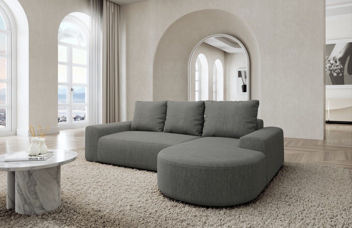 Sofa Dreams Ecksofa Stoff Ecksofa Gomera L Form kurz, Ottomane, Zierkissen, L-kurz Form, Ecksofa