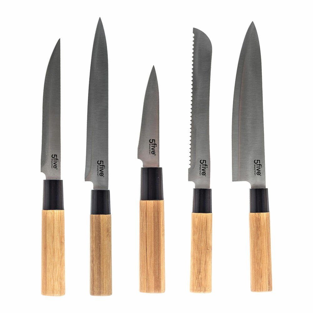 5five Simply Smart Messerblock Bamboo 6-tlg. (6tlg), bestückt