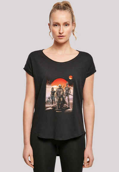 F4NT4STIC T-Shirt »Long Cut T-Shirt Star Wars The Mandalorian Warriors« Damen,Premium Merch,Lang,Longshirt,Bedruckt