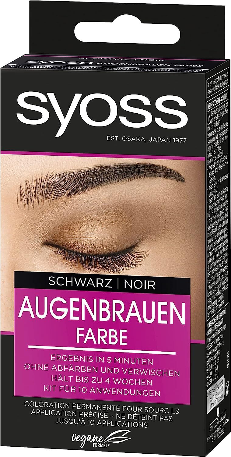 Syoss Augenbrauenfarbe Schwarz, 17 ml, für einen natürlichen Look, langanhaltend