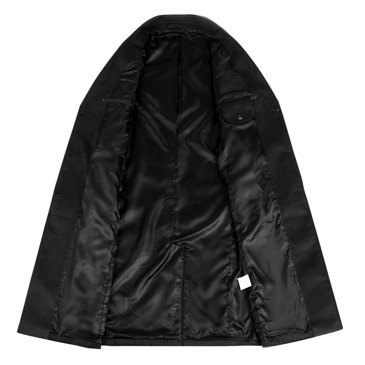 Allthemen Langmantel Herren Knielang Wollmantel Slim Fit Wintermantel