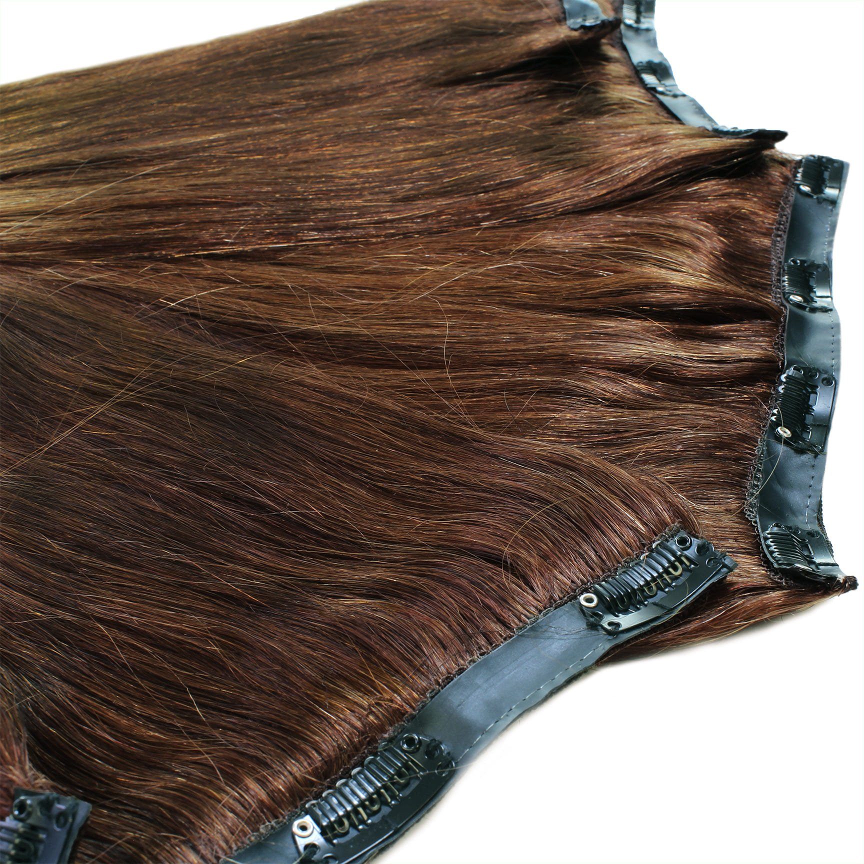 hair2heart Echthaar-Extension Volumen Clip #6/3 Dunkelblond Gold 30cm Extensions