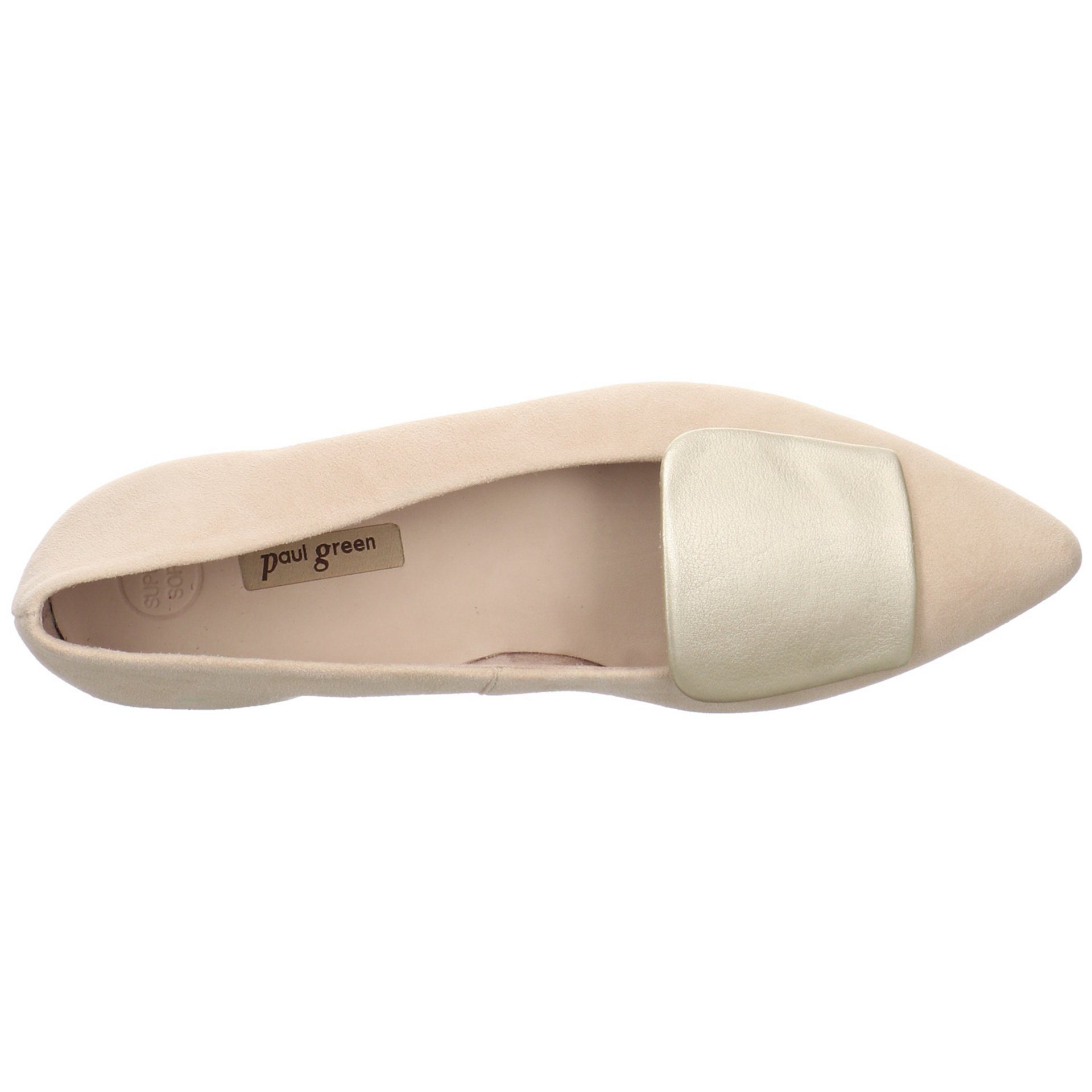 Schuhe Paul Ballerina Bequem Ballerinas biscuit/palegold Flats Veloursleder Green Ballerina