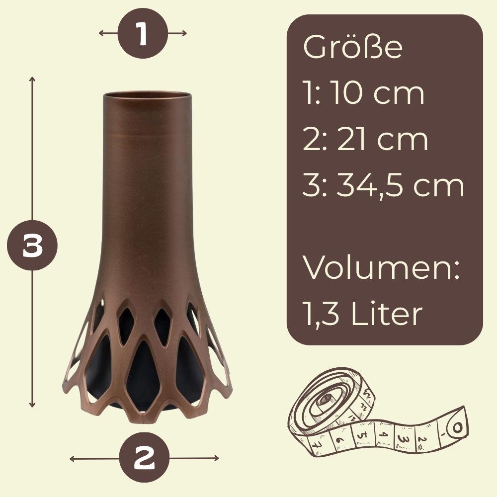 GarPet Bodenvase Grabvase mit Sockel Friedhofvase Grab Vase Friedhof Wetterfeste Vase