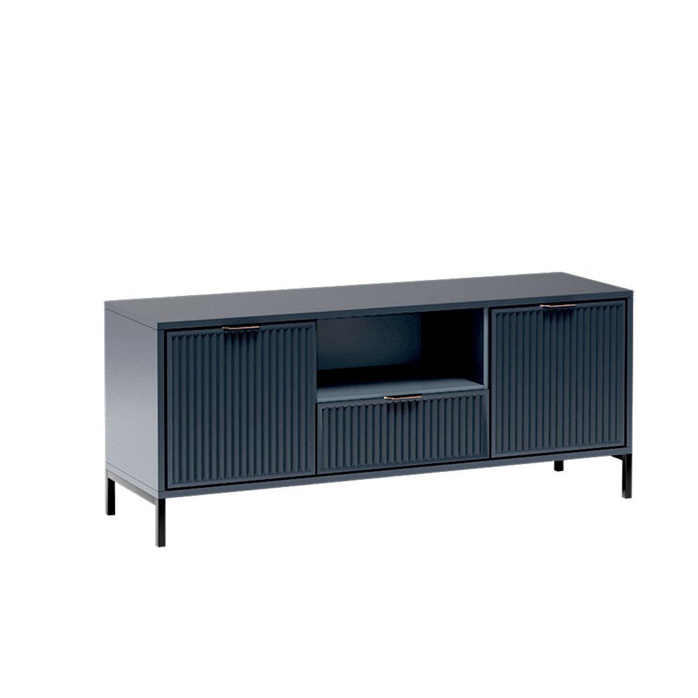 TV-Schrank Compleo geriffelte cm Front, mit 135 2 Klappen/Türen, VIVAS Breite: Blau