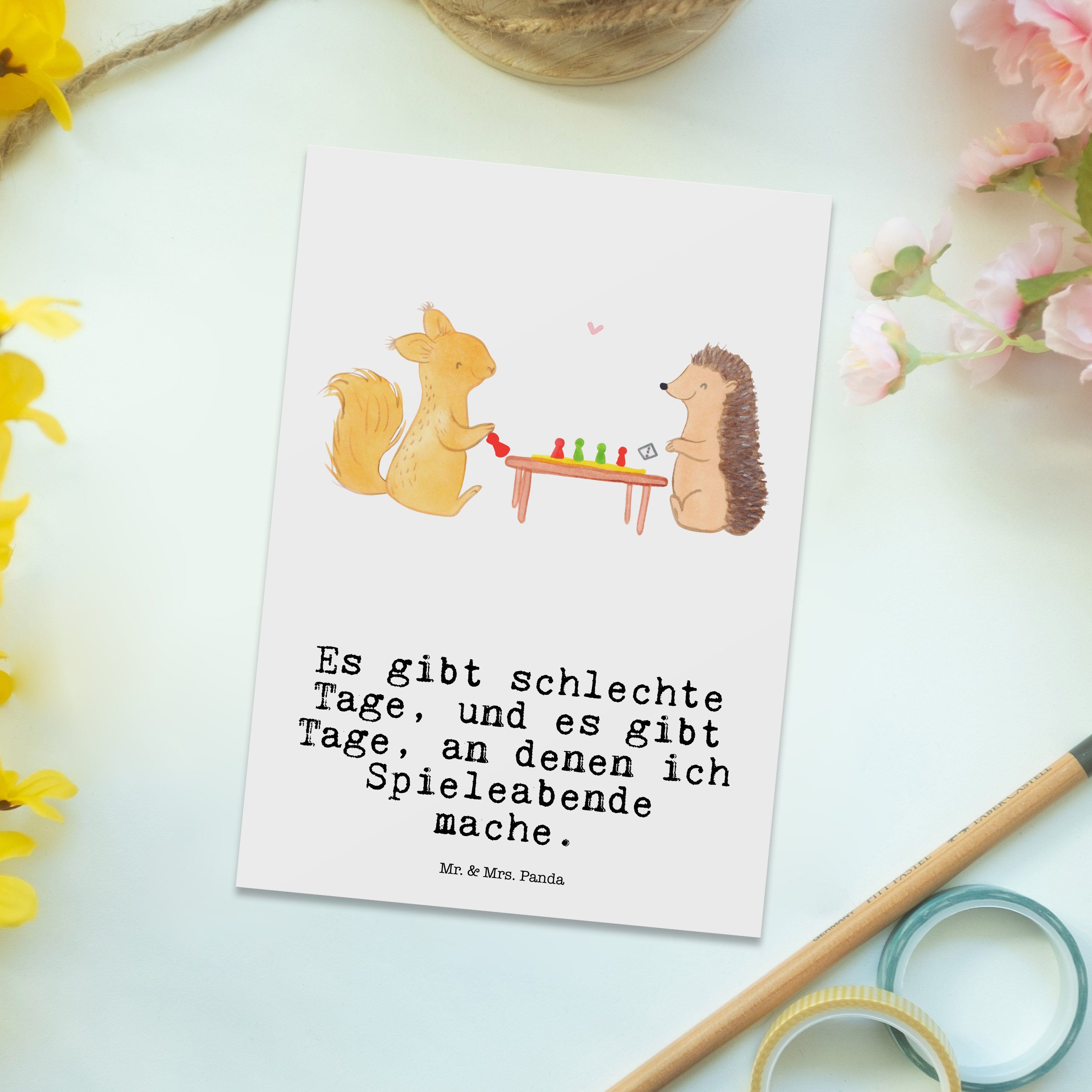 Mrs. Hob Tage & - Eichhörnchen Weiß Mr. Postkarte - Geschenk, Panda Gesellschaftsspiele Spielen,