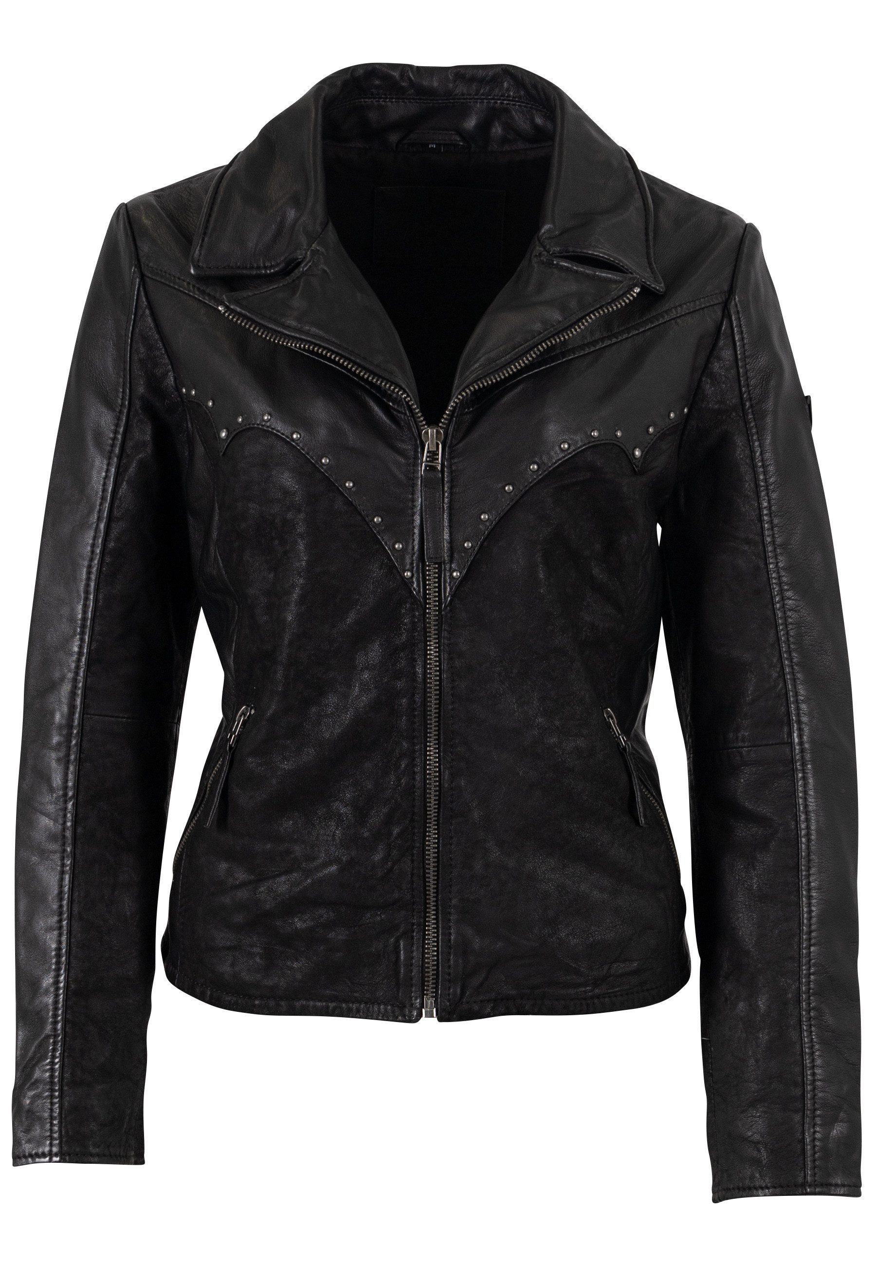 Mauritius Lederjacke MWCollien im Mix aus Nappa- und Nubukleder