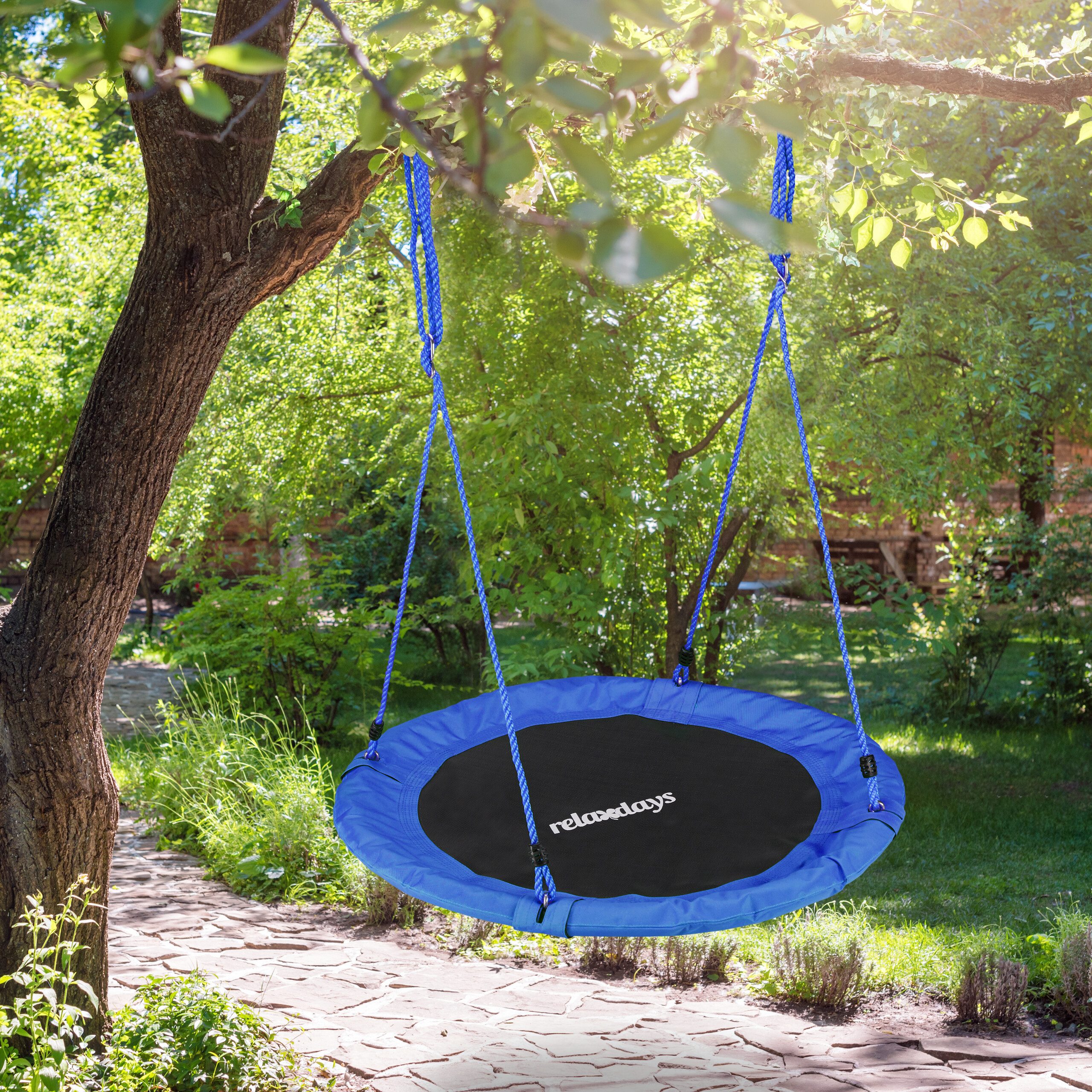 relaxdays Nestschaukel 90 cm, Blau günstig online kaufen