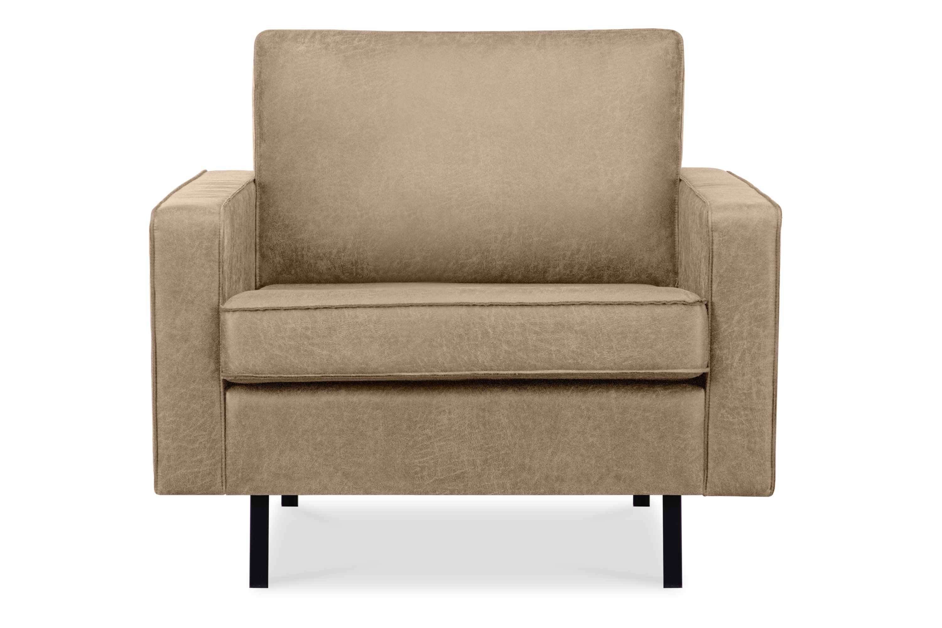 Konsimo Sessel INVIA Sessel, Grundschicht: Echtleder, Hergestellt in EU, Vintage, Loft-Stil beige | beige | beige