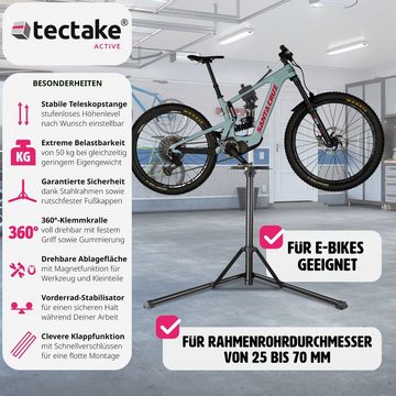 tectake Fahrrad-Montageständer Jan, bis 50kg, E-Bike geeignet