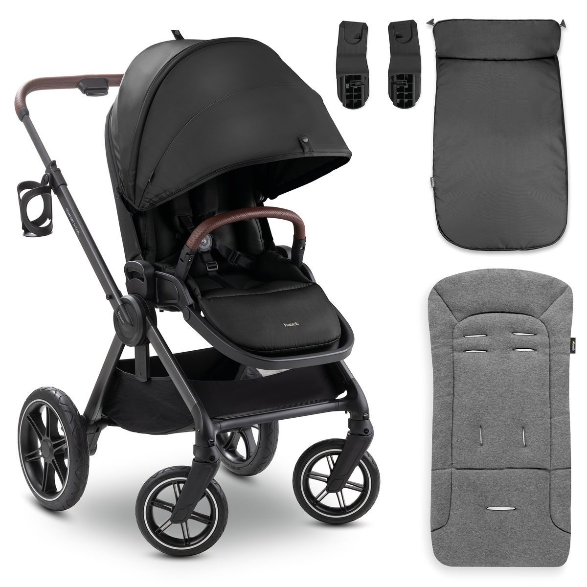 Hauck Sportbuggy Comfort N Care - Black, Sportwagen mit Liegefunktion & Sitzauflage höhenverstellbar bis 22 kg