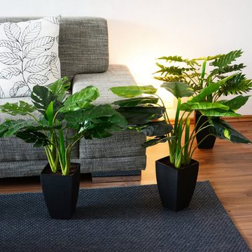 Künstliche Zimmerpflanze Künstliche Dekopflanze Palme Kunstpflanzen im Topf Kunstblumen Fensterdeko künstliche Pflanze verschieden, INtrenDU