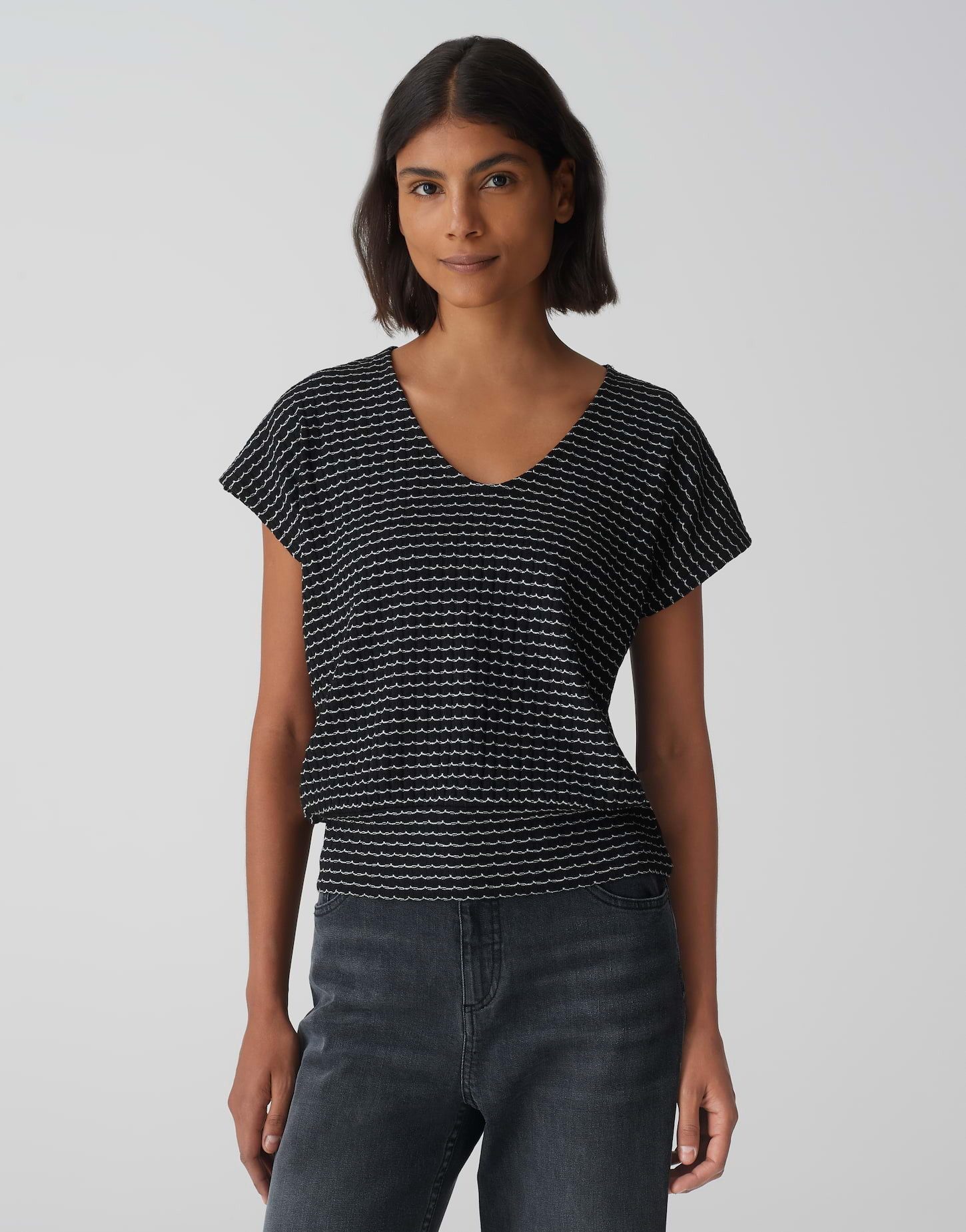 OPUS V-Shirt V-Shirt SIMURALI Regular in Strick Optik