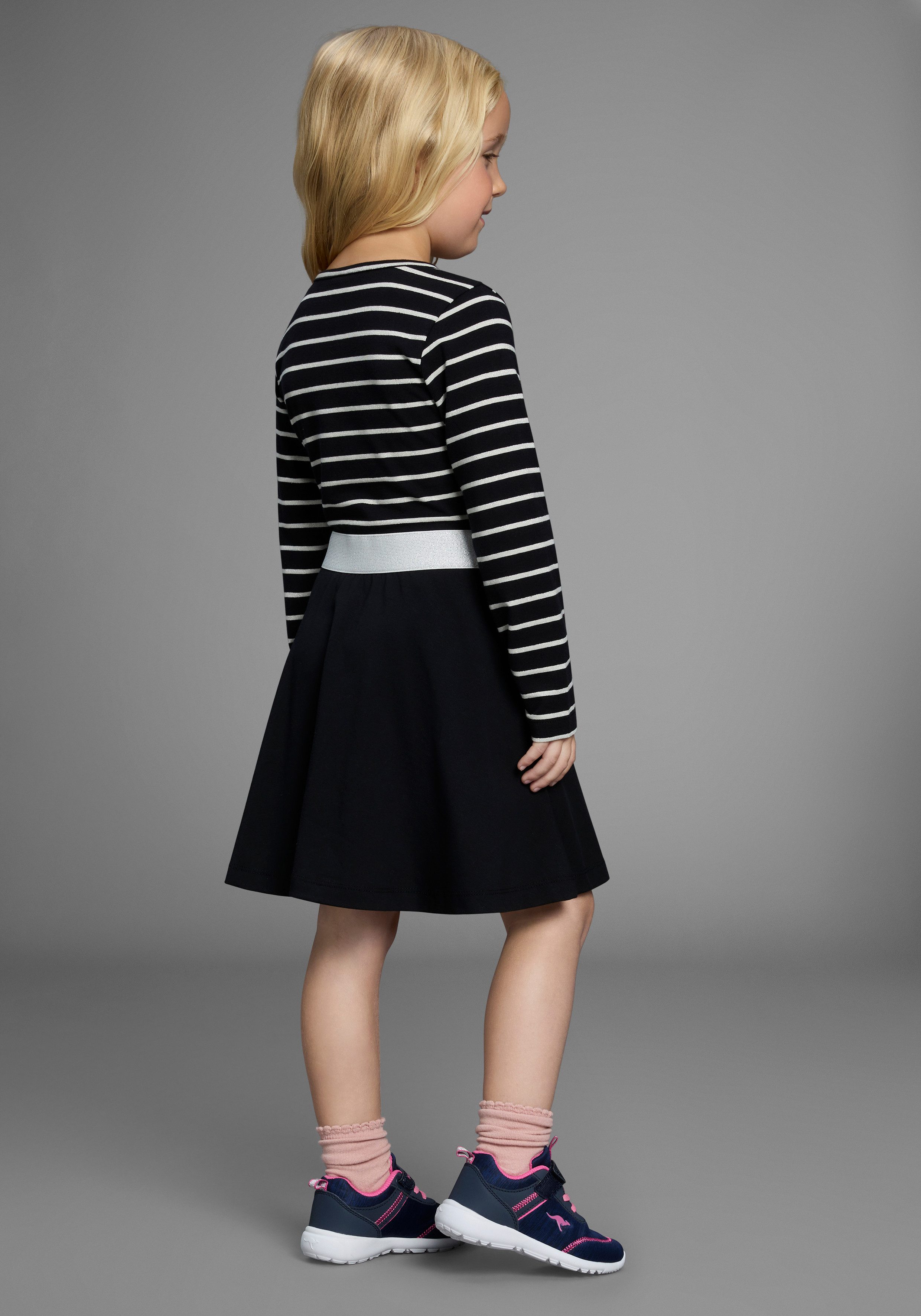 KangaROOS Jerseykleid Ringelkleid für kleine Mädchen Glitzer-Ringel, festliche Anlässe, kniefrei, modischer Stil