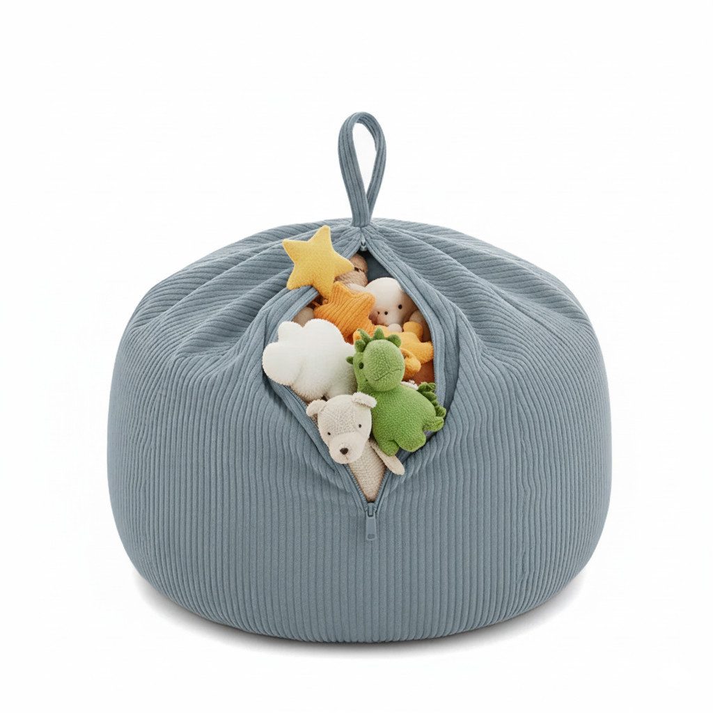 FAVRE Sitzsack Kinder Aufbewahrungshülle für Spielzeug und Kuscheltiere 85x85x50 cm