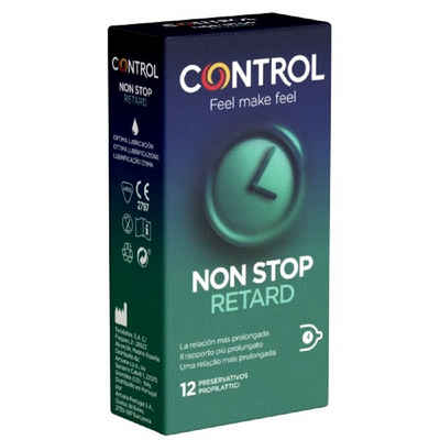 CONTROL CONDOMS Kondome Non Stop (Retard) Packung mit, 12 St., Kondome mit Benzokain für längere Liebe