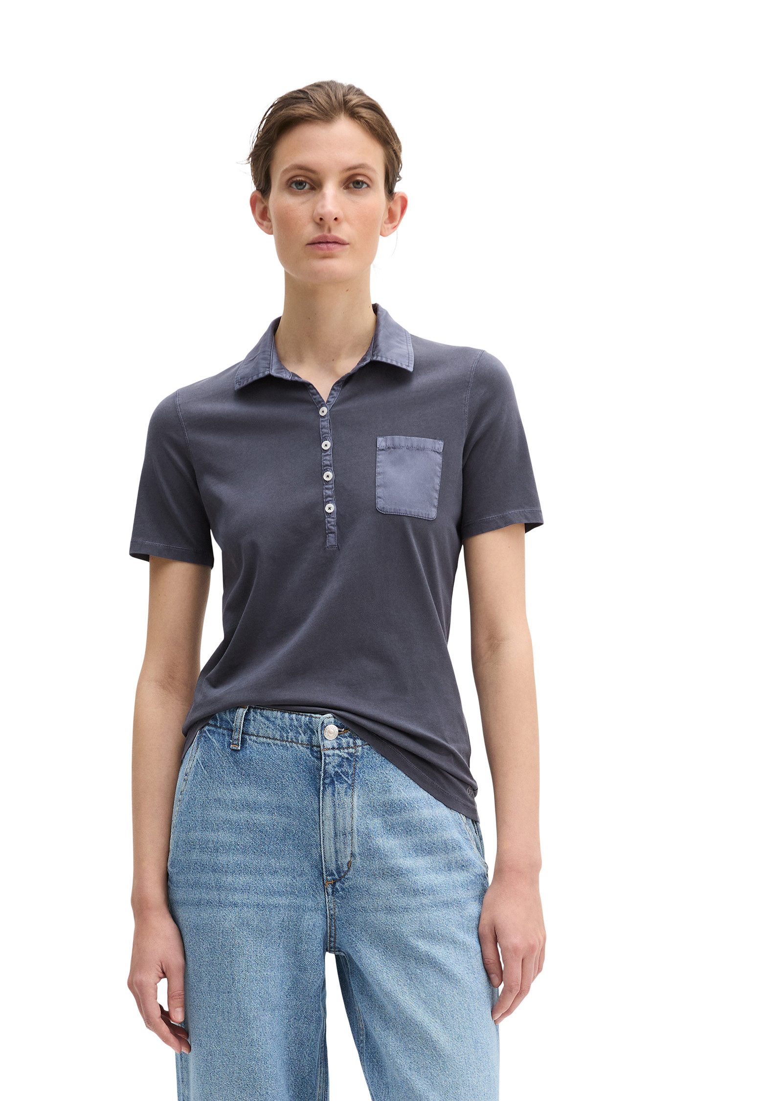Marc O'Polo Poloshirt mit Material-Mix-Details