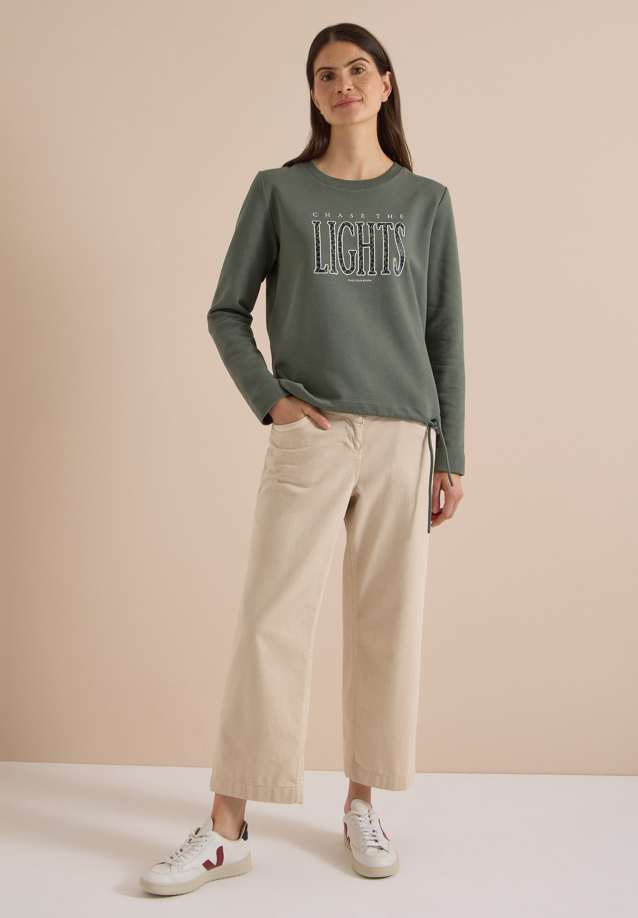 CECIL Sweatshirt mit Tunnelzug am Saum