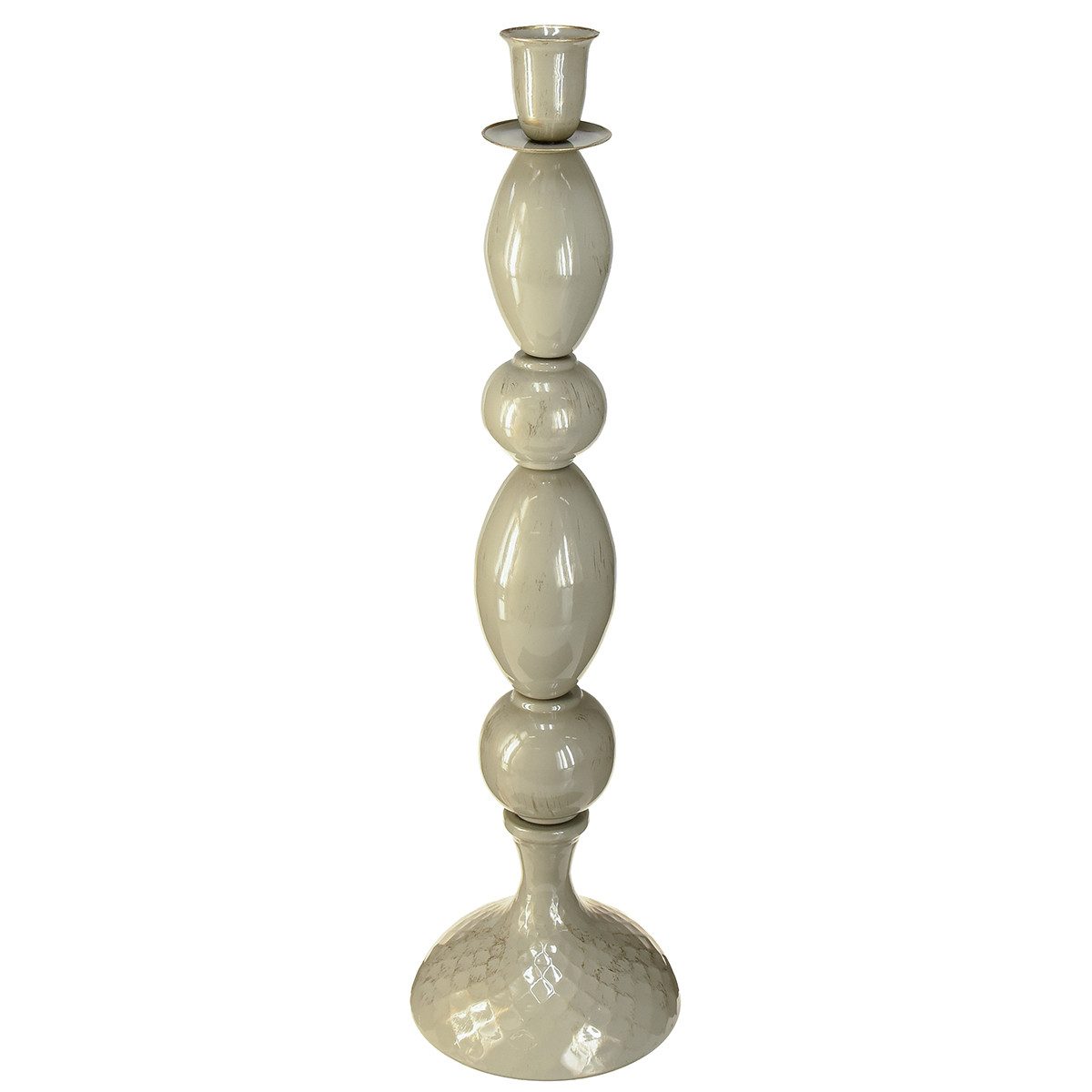 Viana Kerzenhalter Eleganter Stabkerzenhalter Grau Gold Metall 51cm Modern