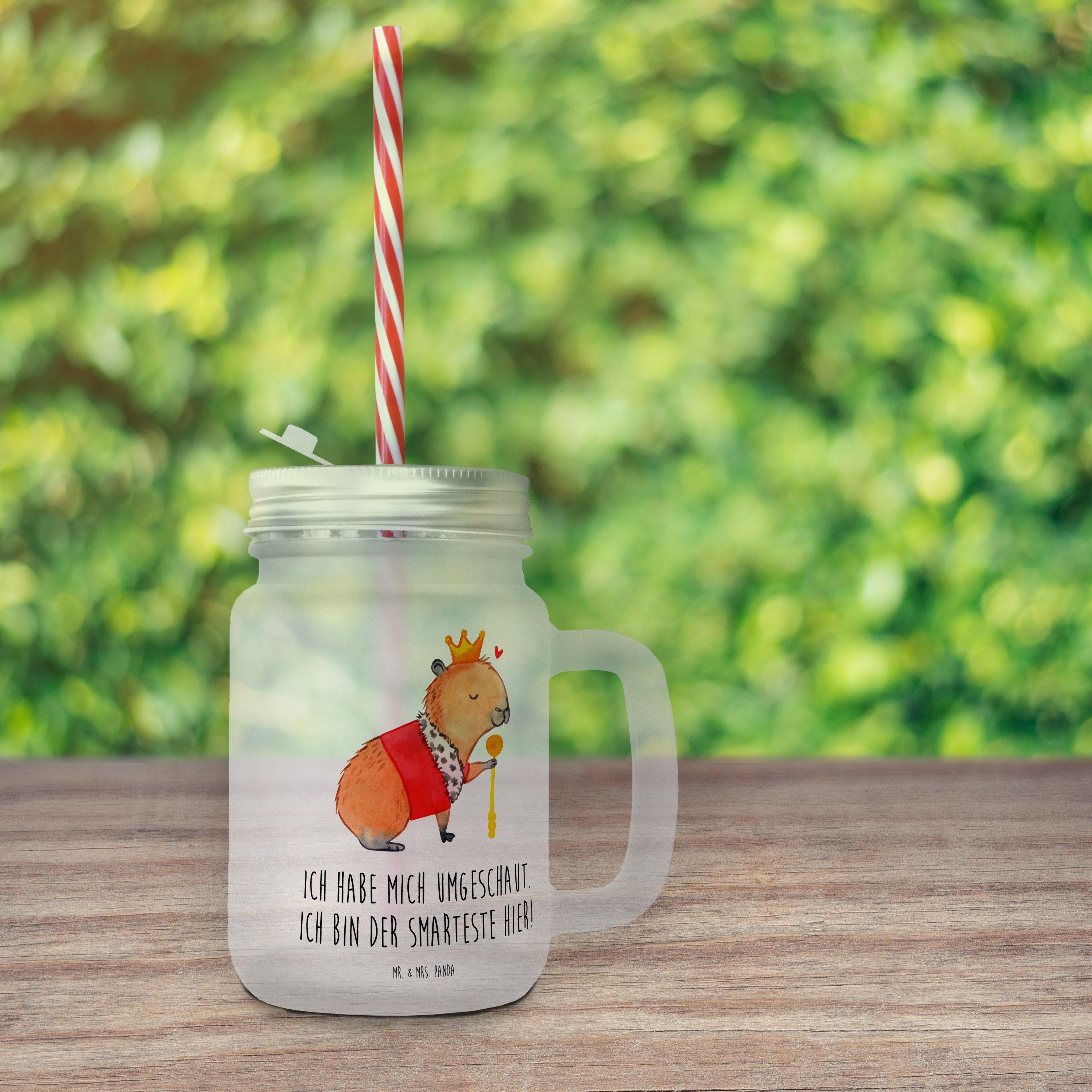 Trinkglas, - König Einmachglas, Glas, Geschenk, Mr. & - Transparent Premium Capybara Glas Panda Glas Mrs.