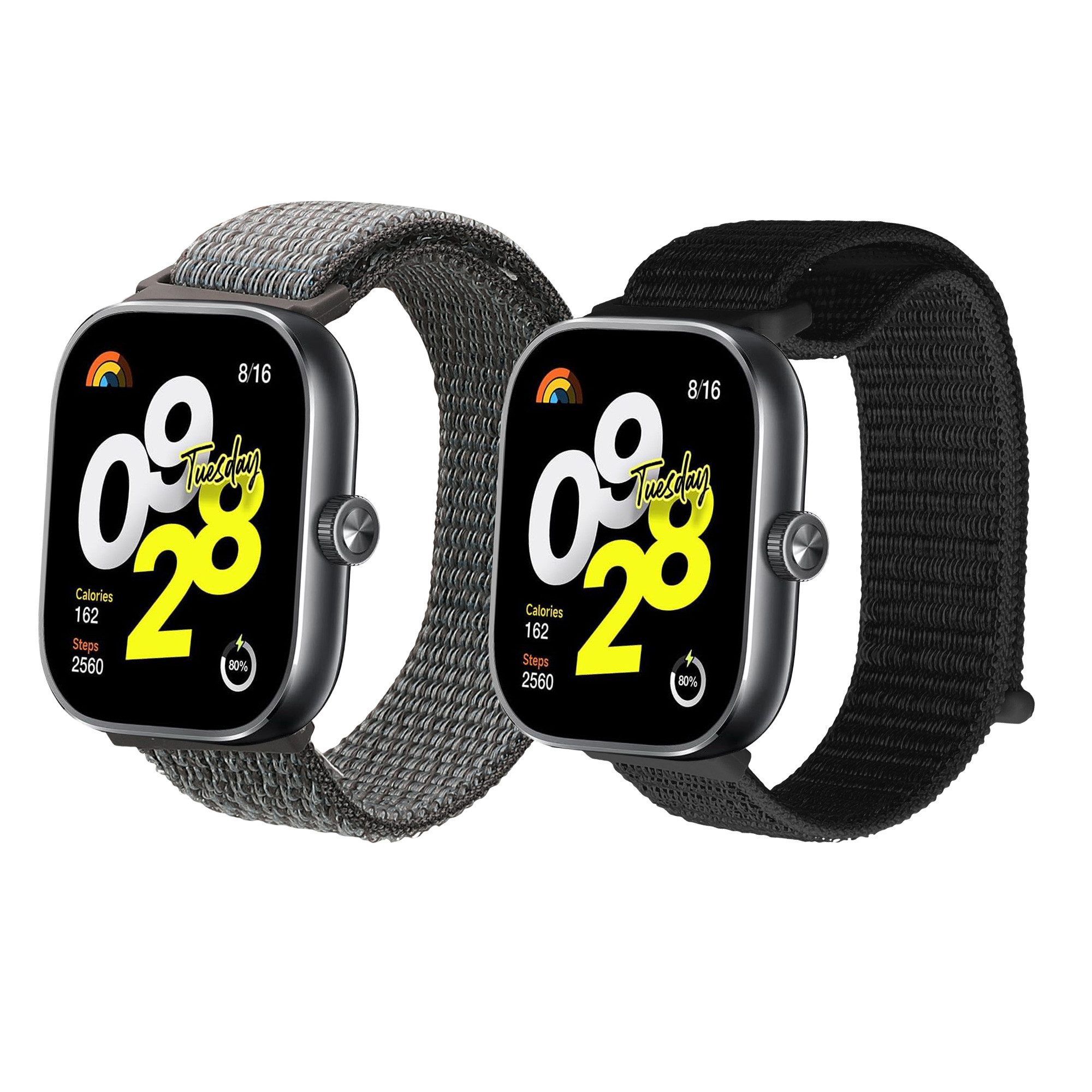 kwmobile 2x Uhrenarmband für Xiaomi Redmi Watch 4 / Band 8 Pro Armband Smartwatch, 2-tlg., Fitnesstracker Band Set aus Nylon - Ersatzarmband Smartwatch