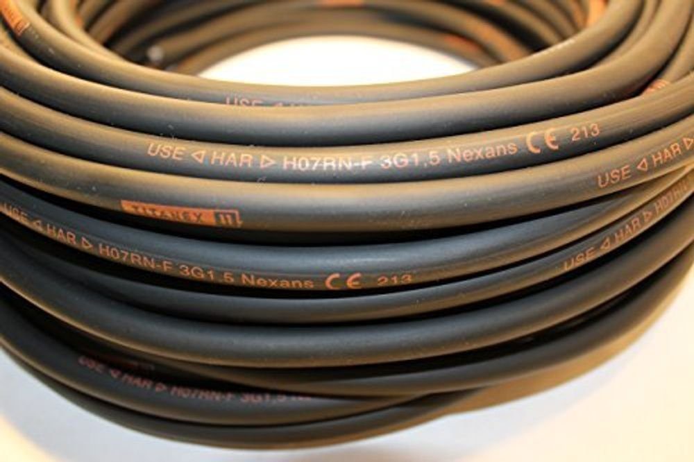 Titanex TITANEX H07RN-F 3x1,5 3G1,5 Gummischlauchleitung 15m Elektro-Kabel, (1500 cm)