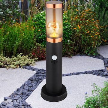 Globo LED Außen-Stehlampe, Leuchtmittel inklusive, Warmweiß, Farbwechsel, Standleuchte Außenbeleuchtung Sockelleuchte rauch Kupfer Außen mit