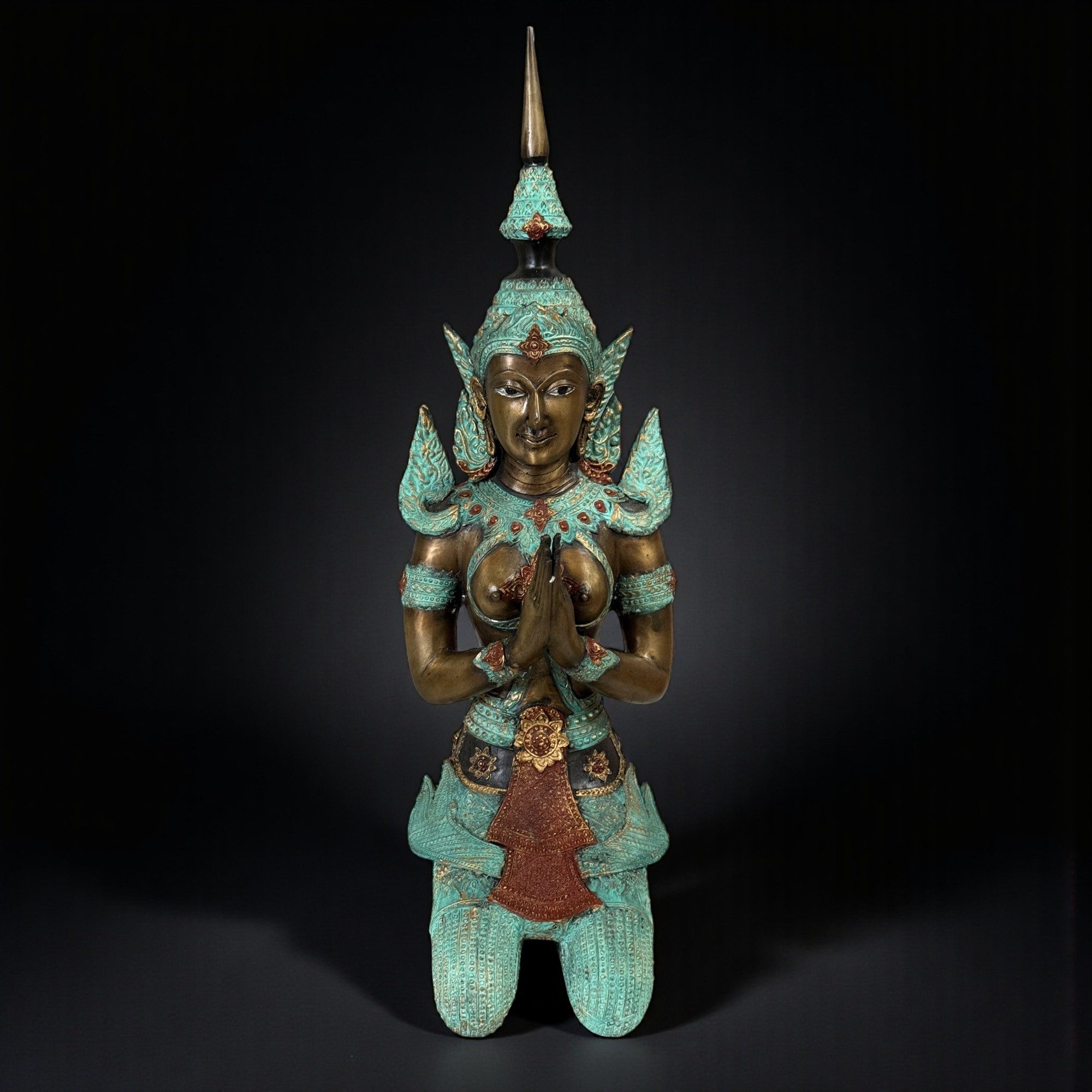 Asien LifeStyle Buddhafigur Thepphanom Bronze Figur 57 cm Thailand