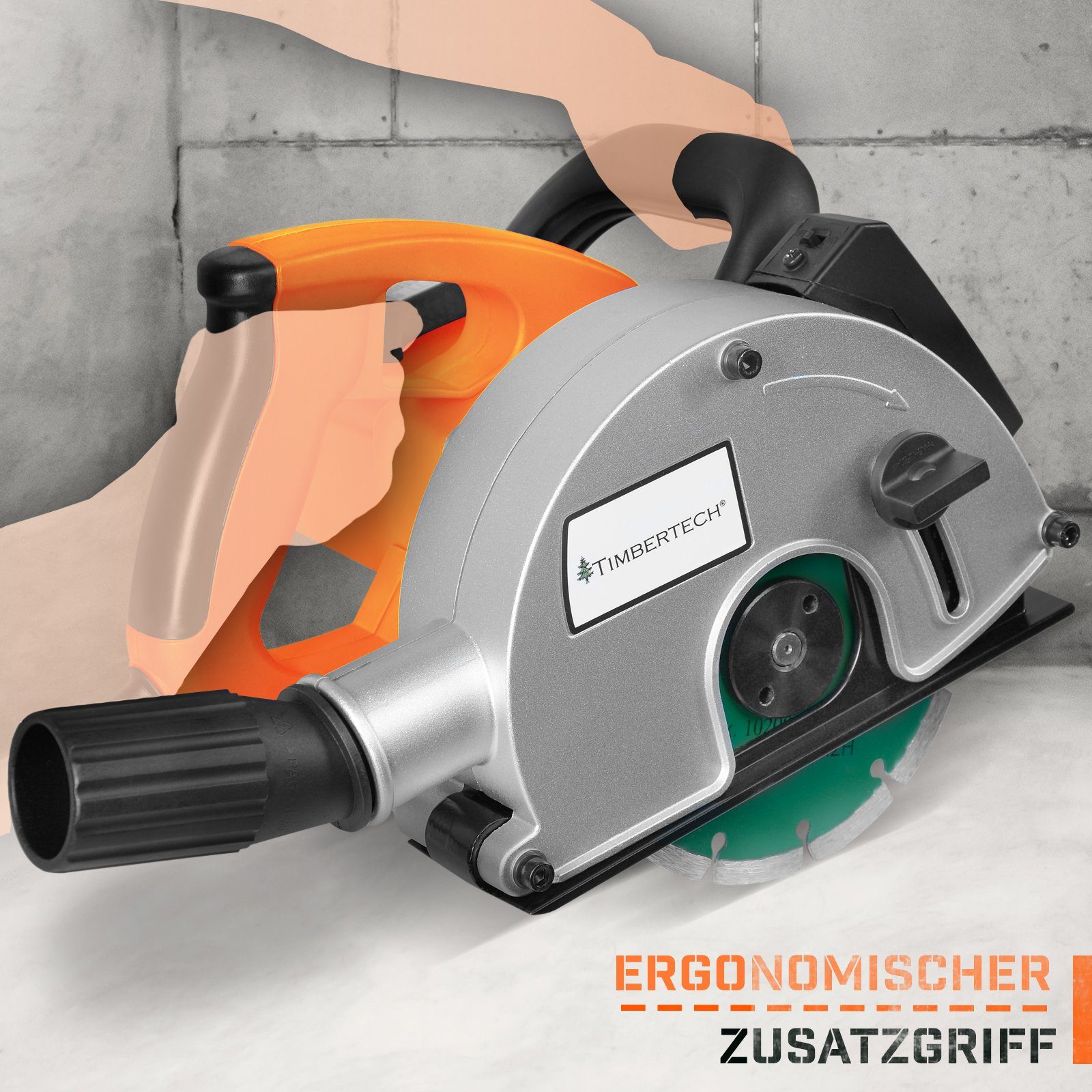 TIMBERTECH Mauernutfräse Mauernutfräse mit Laser 1700W, 4.000 U/min