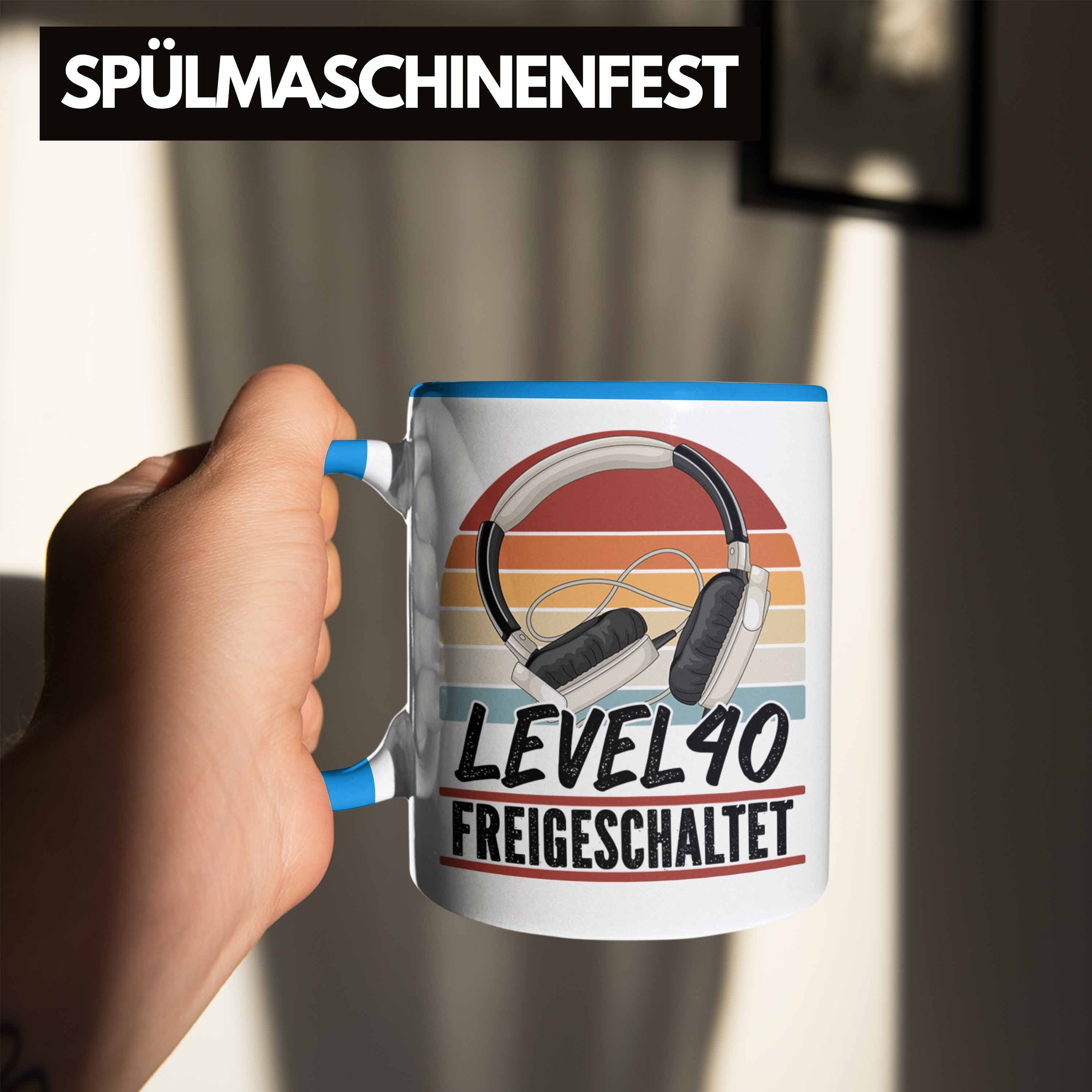 Gamer Geschenk Trendation Tasse Geburtstag Männer Geburts 40. Kaffee-Becher Gaming Blau 40er