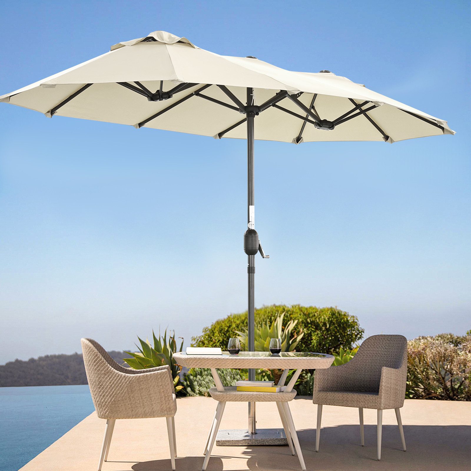 Angel Living Sonnenschirm Doppelsonnenschirm Marktschirm Gartenschirm günstig online kaufen