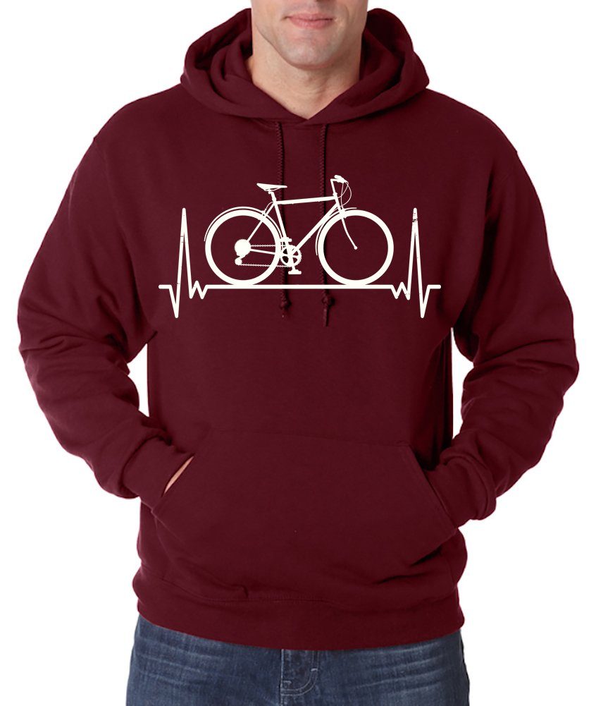 Youth Designz Kapuzenpullover Heartbeat Fahrrad Herren Hoodie Пуловеры mit Trendigem Fahrrad Frontdruck