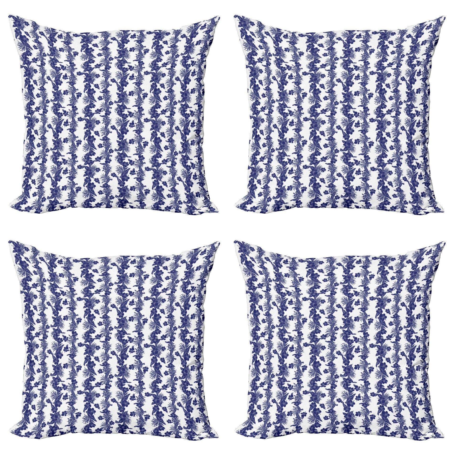 Kissenbezüge Modern Accent Abakuhaus (4 Luau Blau und Stück), Hibiscus Digitaldruck, Doppelseitiger Weiß