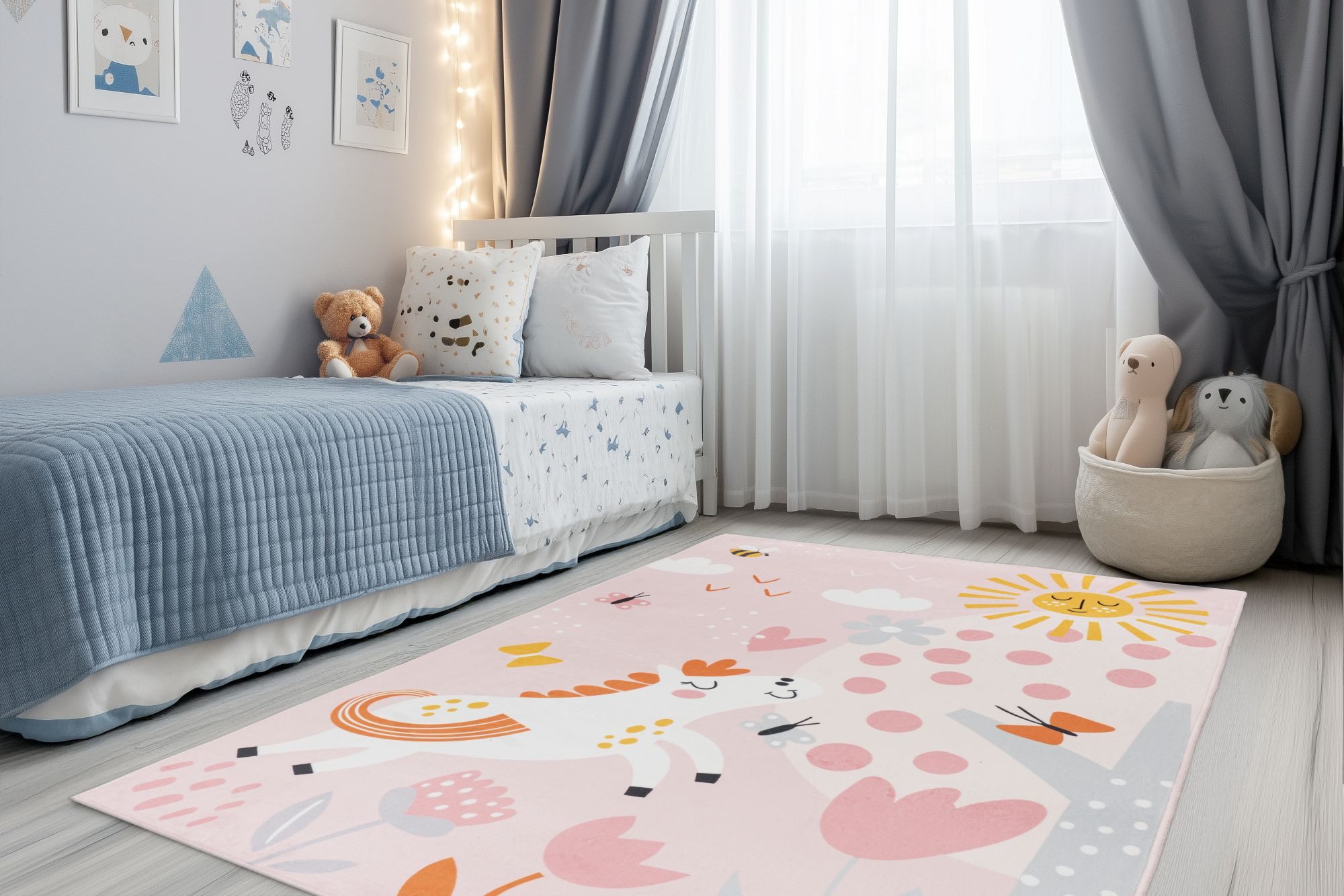 Obsession Kinderteppich Magic Kids ML 101, rechteckig, Höhe: 8 mm, niedliches Pferde Motiv, waschbar, Kinderzimmer