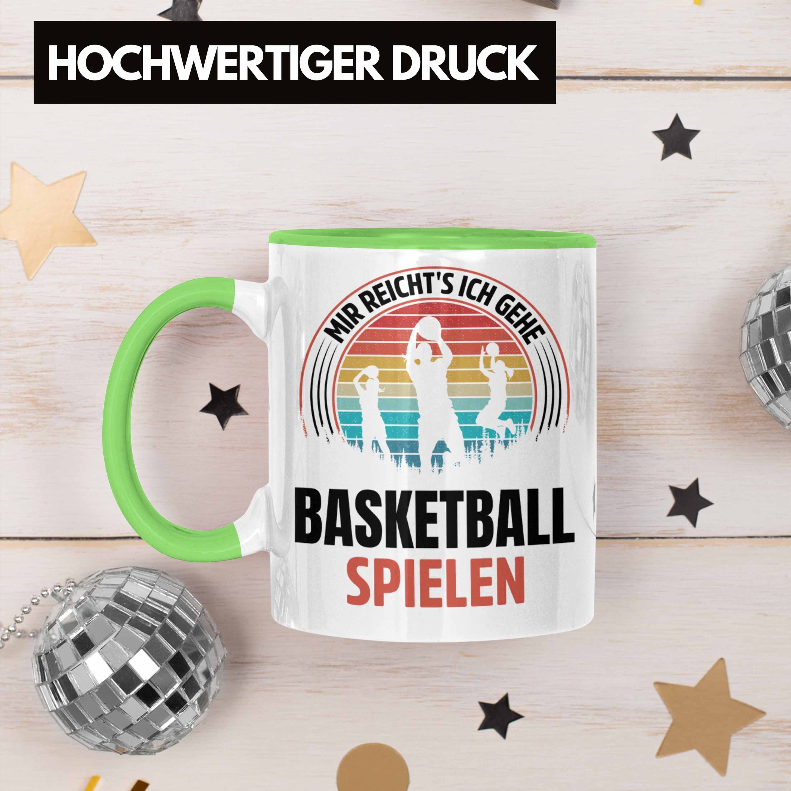 Trendation Tasse Mädchen Basketballspielerin Geschenkidee Basketball Frauen Grün Tasse