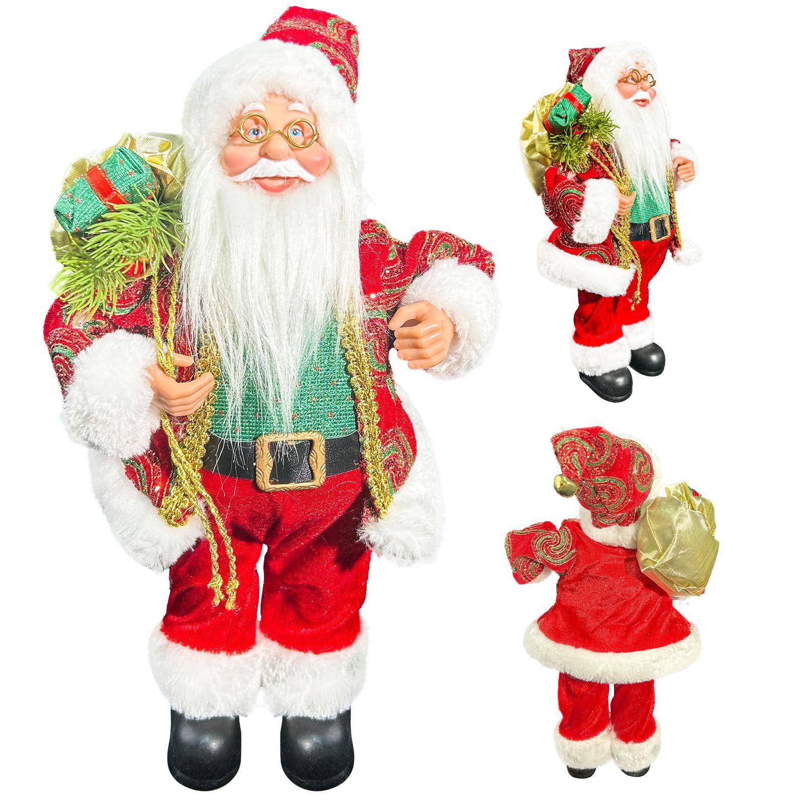 M&W DAS DESIGN Weihnachtsmann Weihnachtsmann-Figur mit Geschenksack stehende Tischdeko 32 x 18 x 8cm