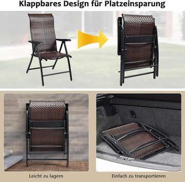 KOMFOTTEU Klappstuhl Terrassenstuhl (1 St), mit 5-Positionen-Rückenlehne
