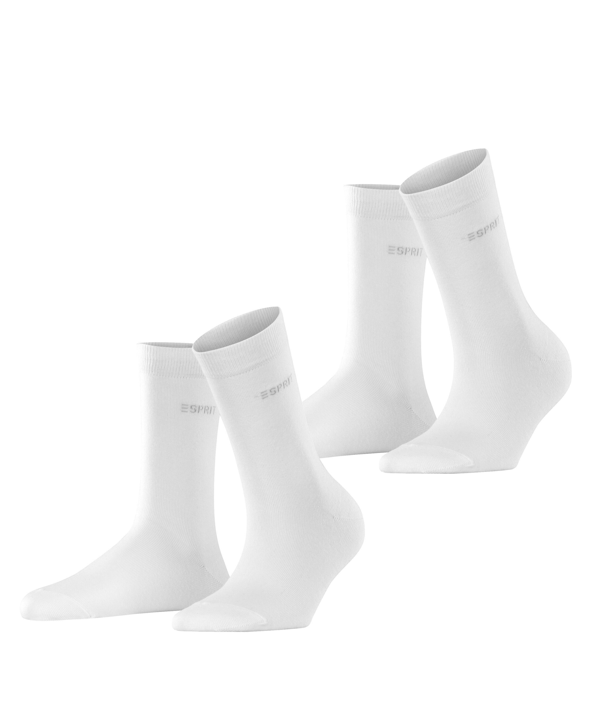 Esprit Socken Uni (2-Paar, 2 Paar) aus elastischem Material, atmungsaktiv, weich, hautfreundlich