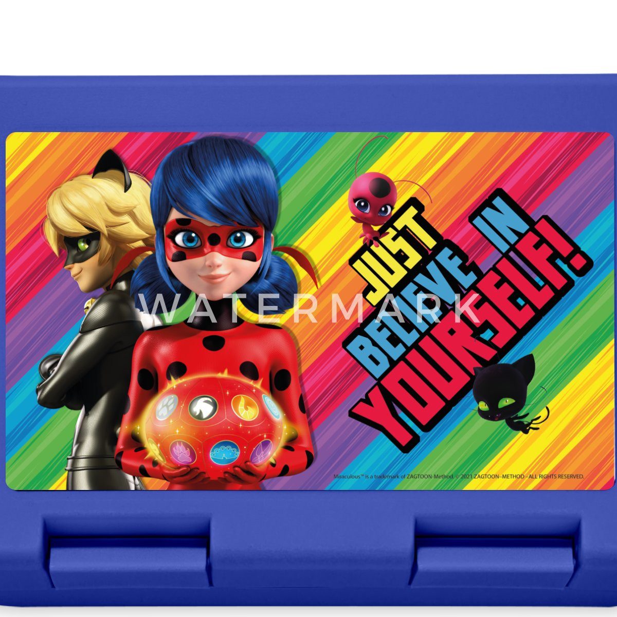 Spreadshirt Lunchbox Miraculous Just Believe In Yourself Ladybug Brotdose Lunchbox, Plastik, Aluminium