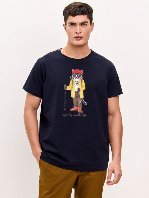 CAT by maniita lacitta Kurzarmshirt T-Shirt TRAVEL CAT (1-tlg) mit Katzen-P günstig online kaufen