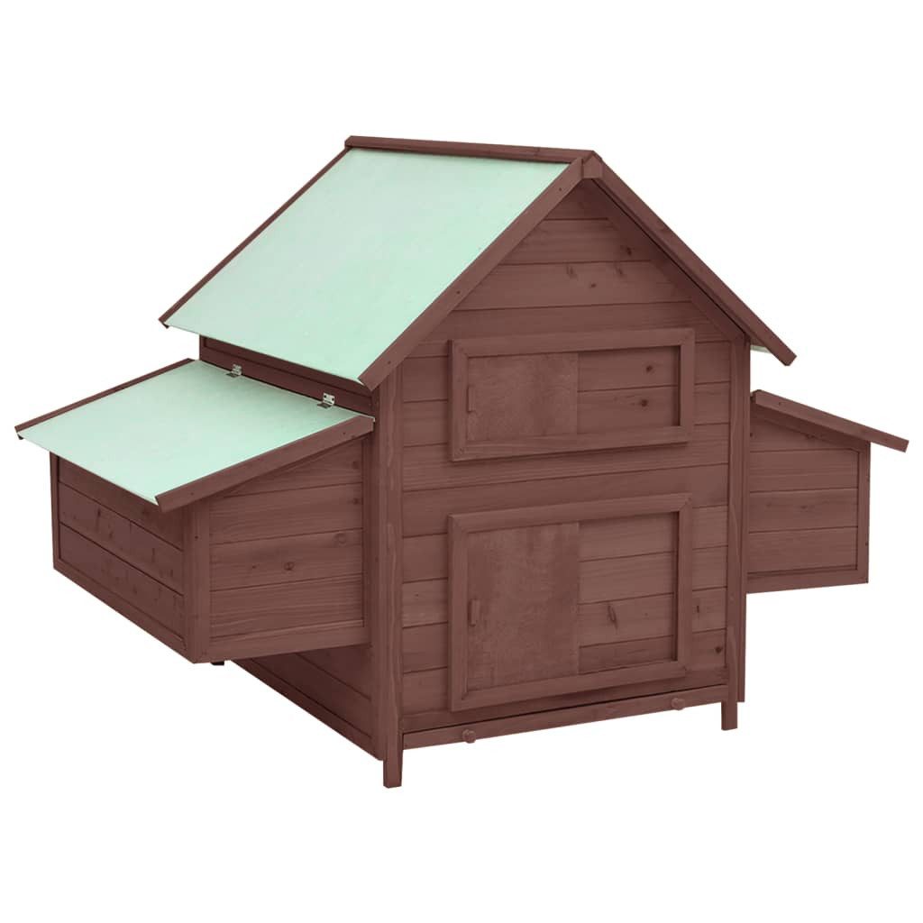 vidaXL Hühnerstall NA Hühnerstall Mokka und Weiß 152x96x110 cm Massivholz Tanne