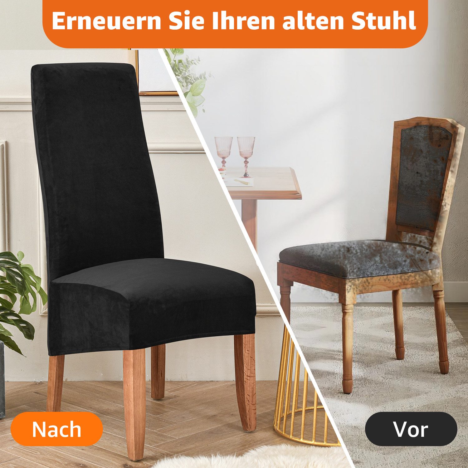 Simloveve Stuhlhusse Stuhlhussen Mirofaser Esszimmer Abnehmbare günstig online kaufen