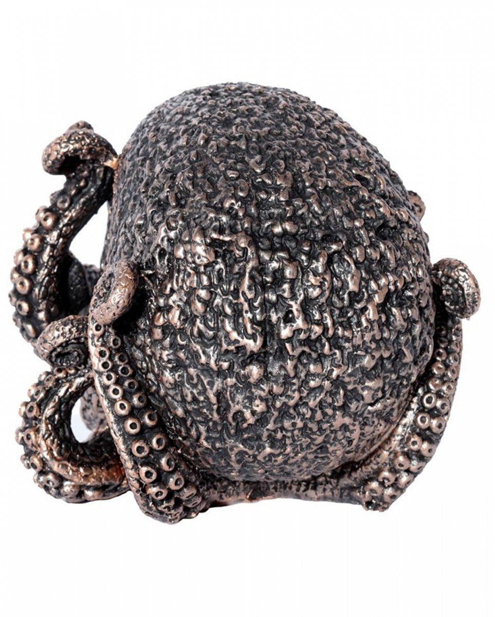 13 Oktopus als Geschen Totenkopf cm Dekofigur Bronzefarbener Horror-Shop