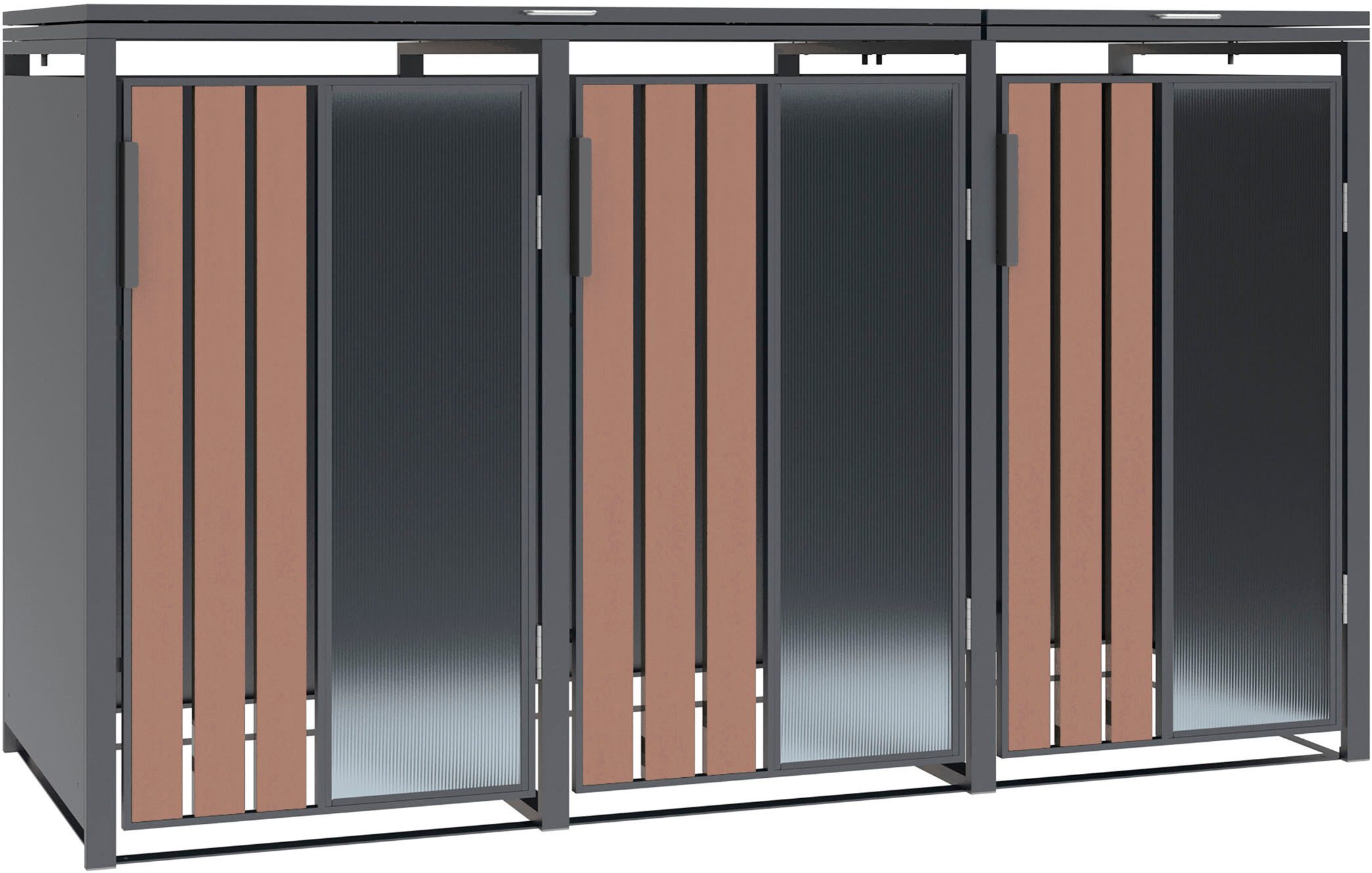 WESTMANN Mülltonnenbox Status 3, BxTxH: 198x80x116 cm, für 3x240 L Mülltonnen